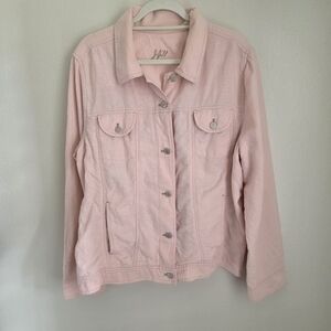 J.Jill Tall Linen Cotton Blend Lightweight Pink Jacket Sz XL Tall
